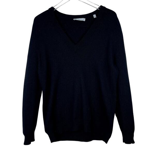 Vince Black V-Neck Pullover Sweater Men's MEDIUM Wool Cashmere Blend - Picture 1 of 3